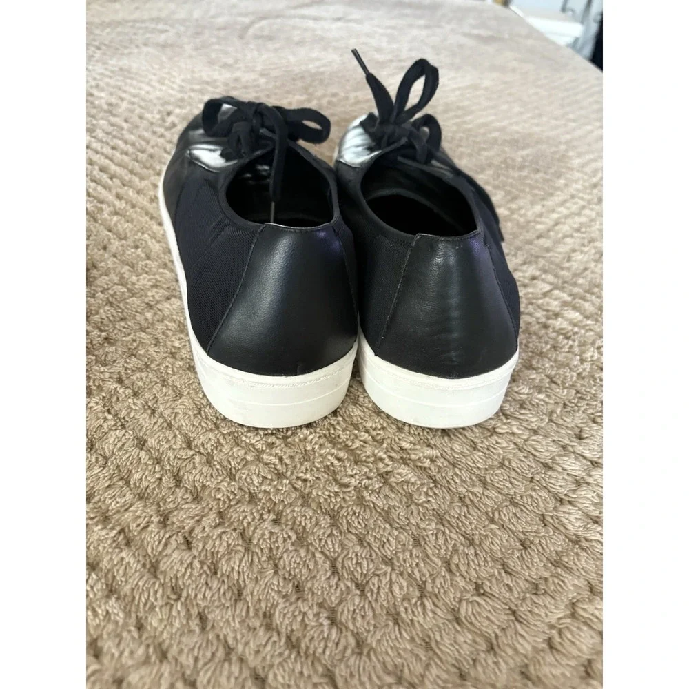 Eileen Fisher Prop Le Sneakers Womens 11 Black Leather Low-Top Platform Luxury